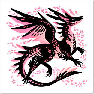 Cherry Blossom Dragon Posters and Art
